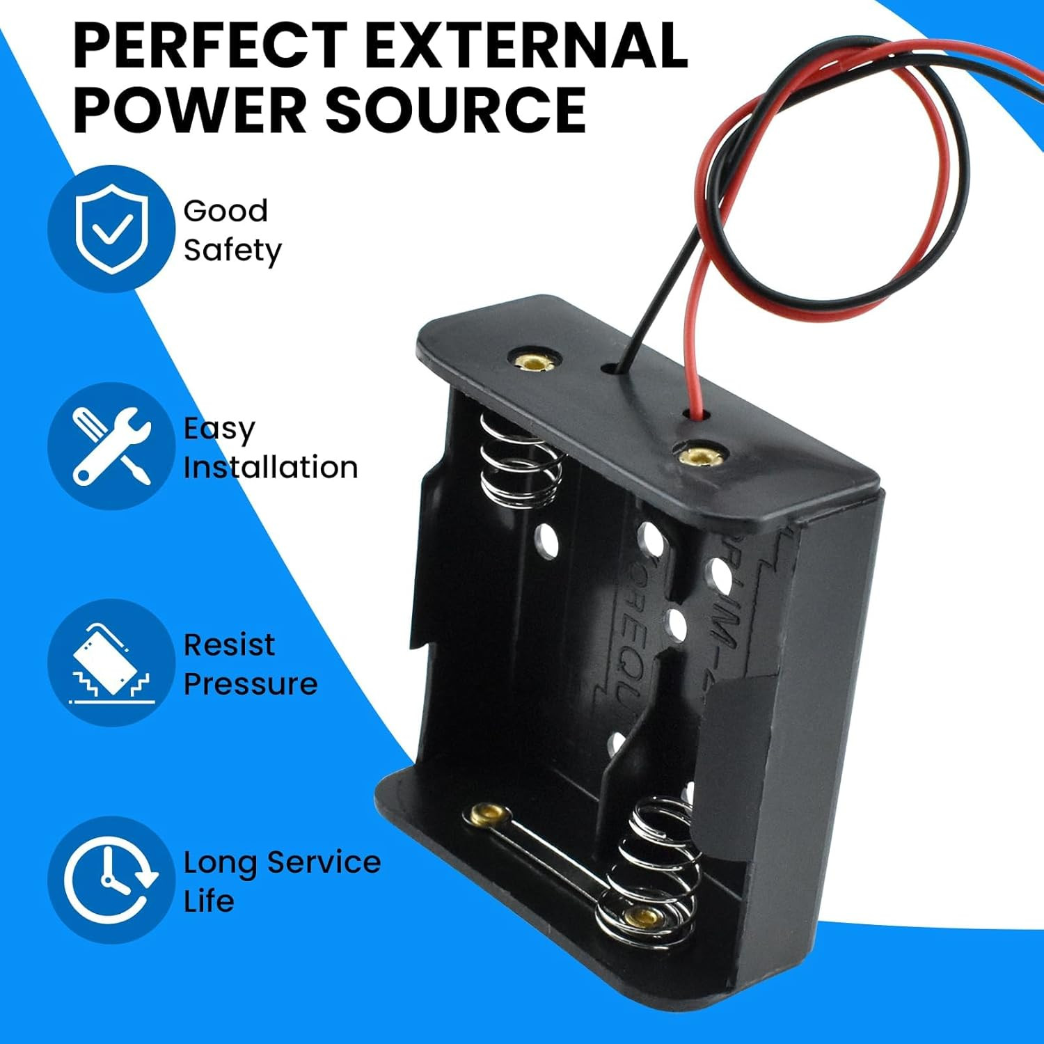 2-Pack 2X C Cell Battery Holder 3V C Size Battery Case Box with Wire Leads