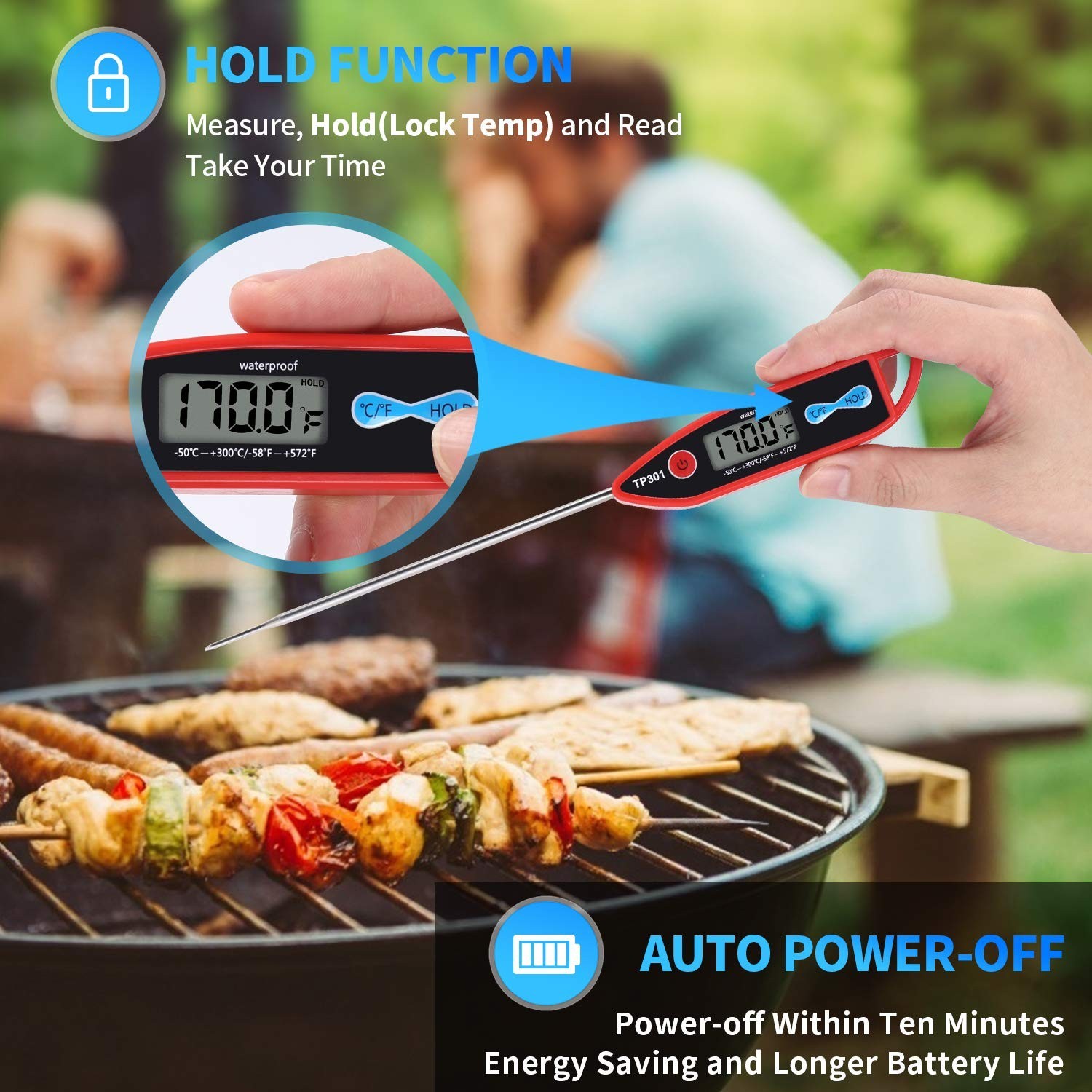 Long Probe Cooking Thermometer with Digital Display - Perfect for Food & Liquids