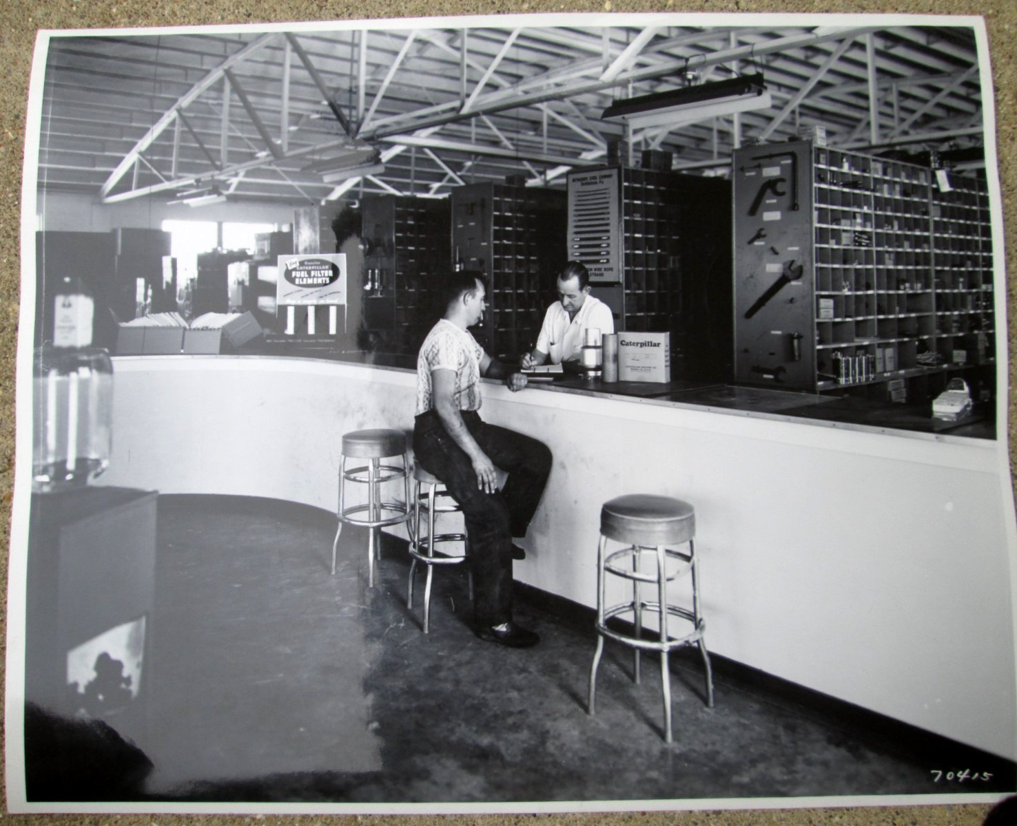 Caterpillar Tractor Co. 8" x 10" Photo Parts Counter Tampa Florida VTG 1950