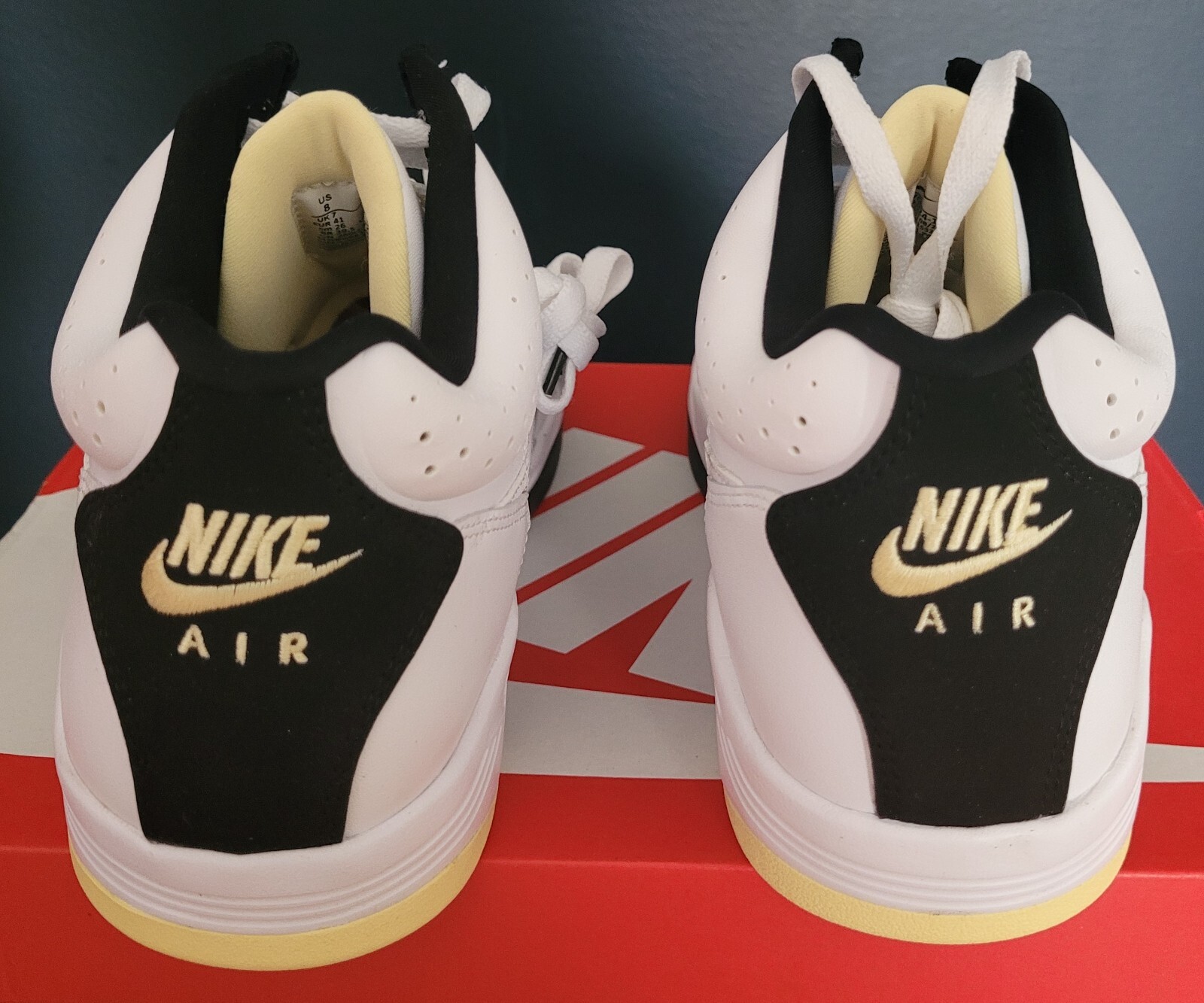 NEW AUTHENTIC NIKE AIR FLIGHT LITE MID "WHITE LEMON BLACK" US 10
