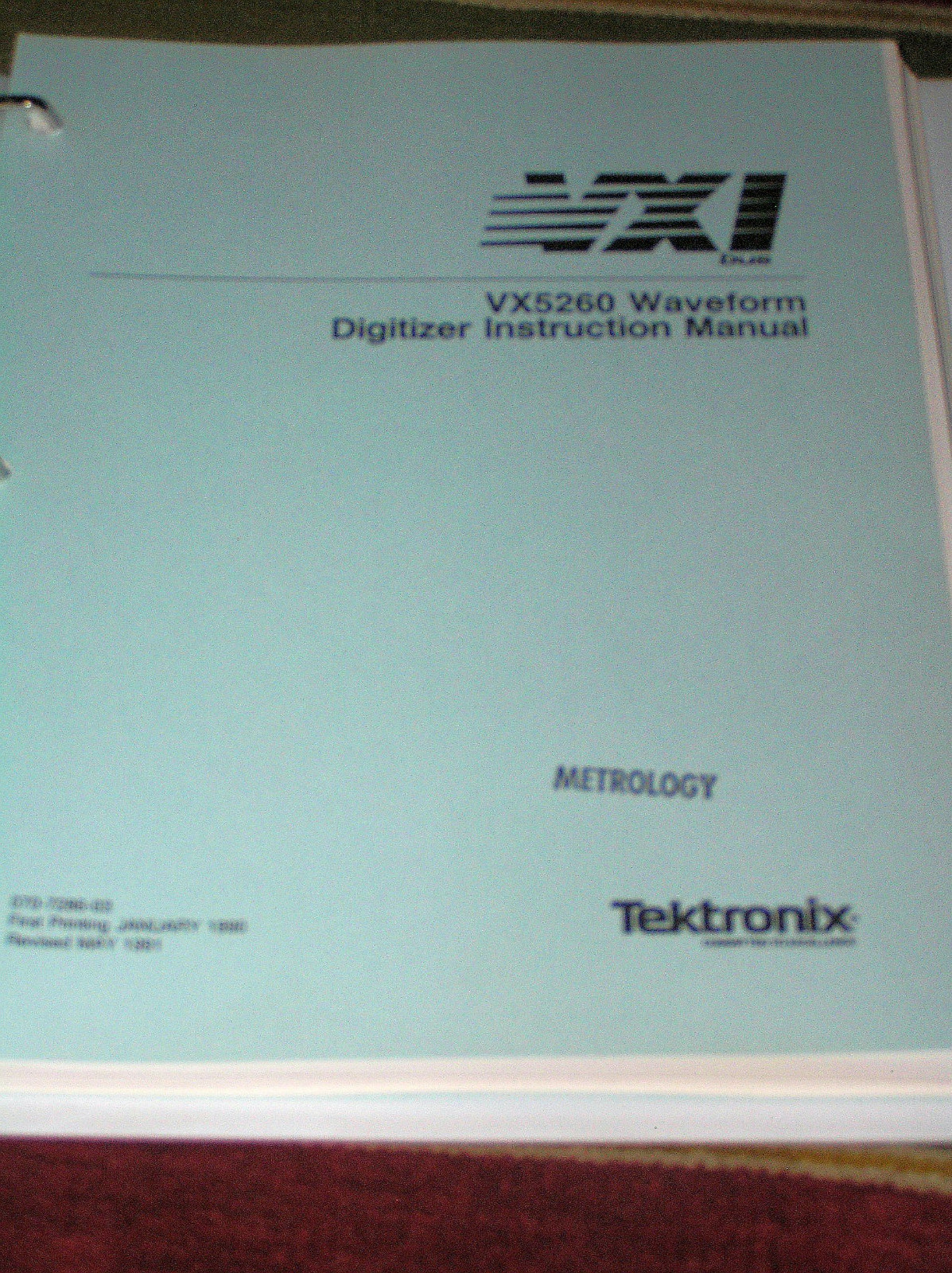 Tektronix Instruction Manual 070-7286-03 Model VX5260 Waveform Digitizer