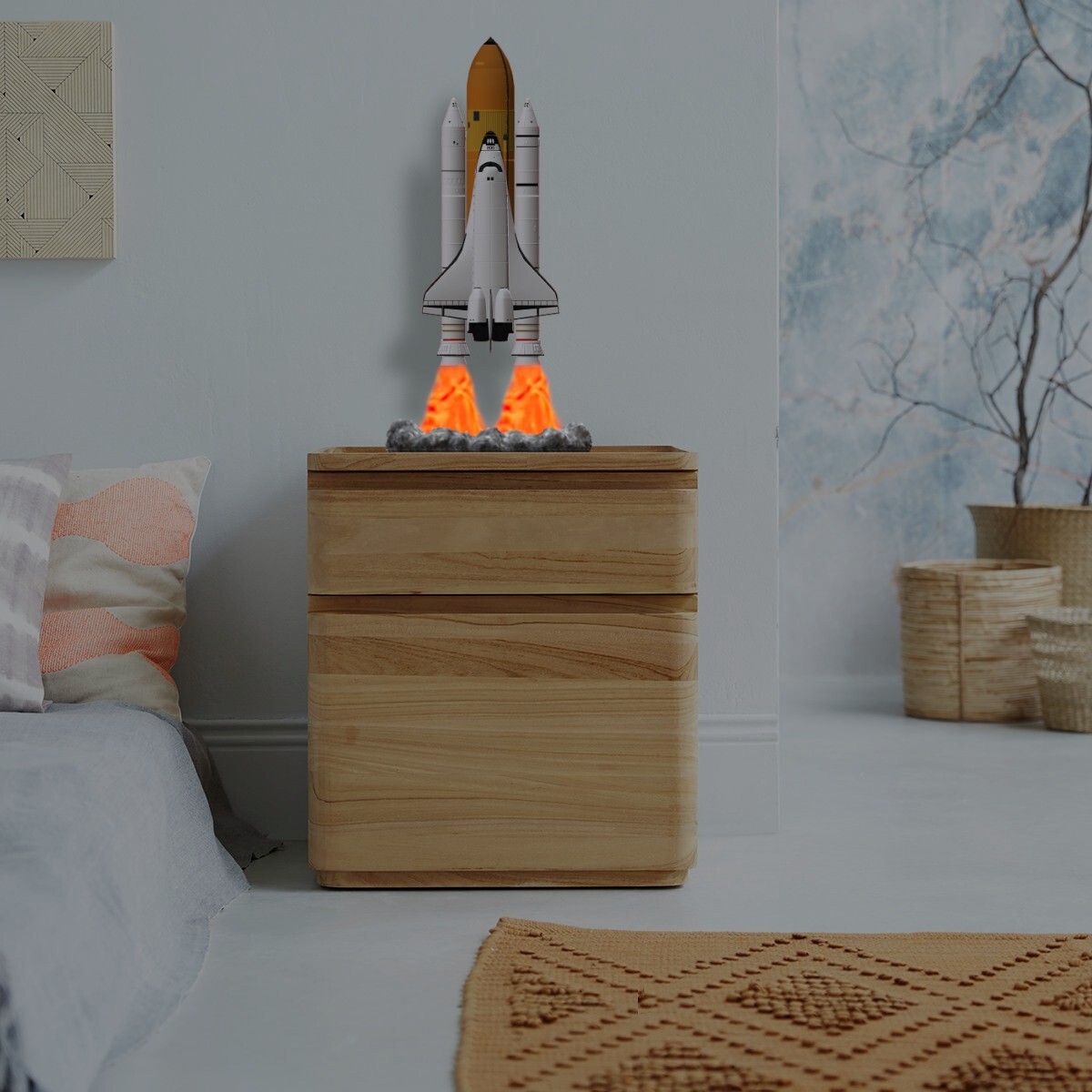 Space Shuttle FILE STL for all 3D printer 2 version platform take_off phase lamp