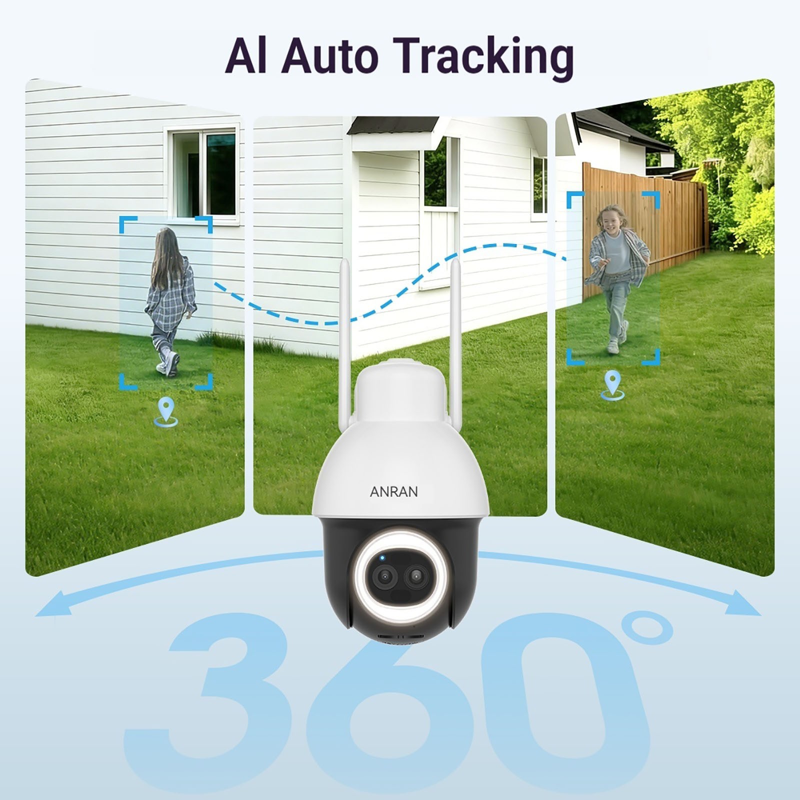 SoloCam AOV Solar Wireless Security Camera 360° PTZ 3K Dual-Camera Night Vision