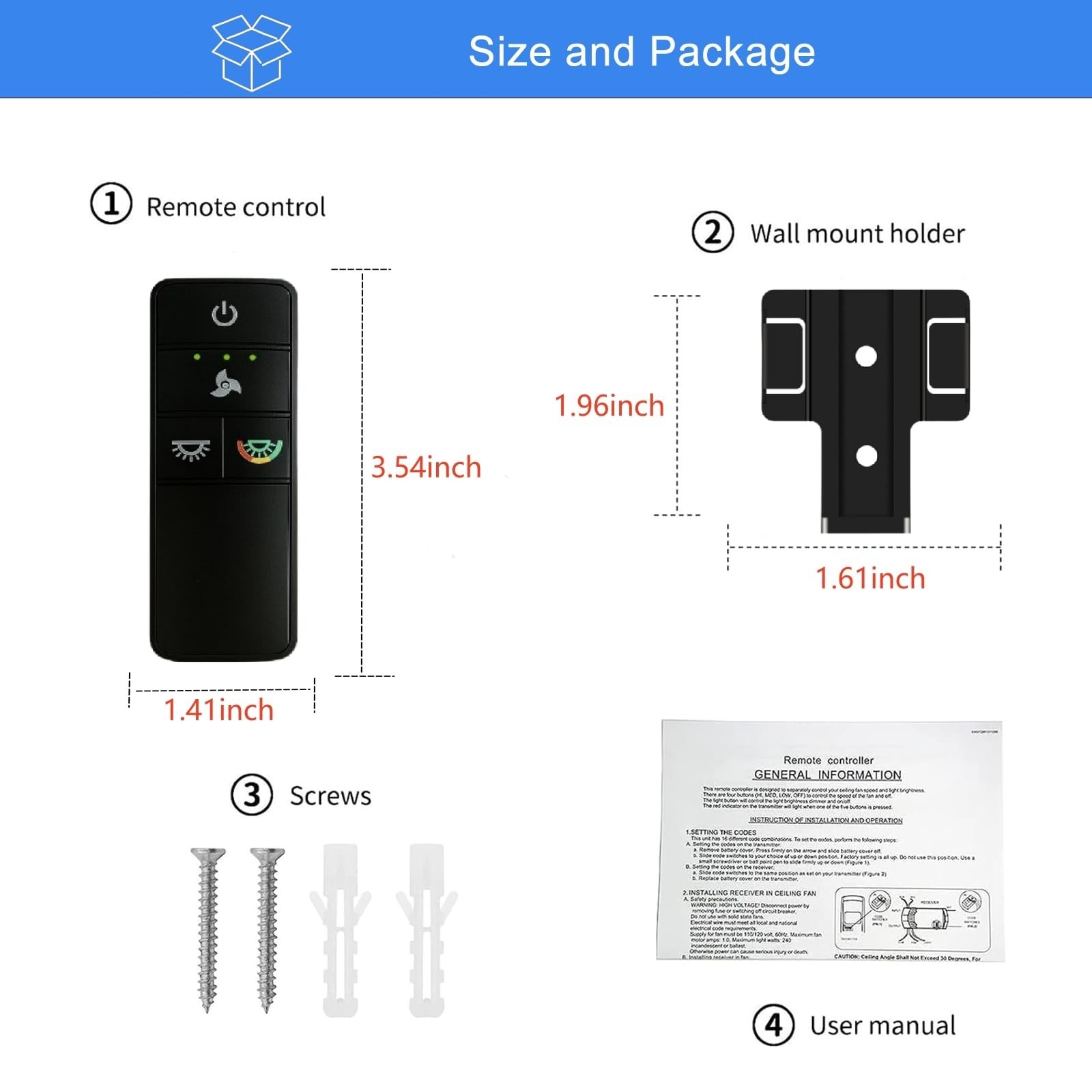 TX028C-S Ceiling Fan Remote Control Replacement for Hampton Bay Home Decorators
