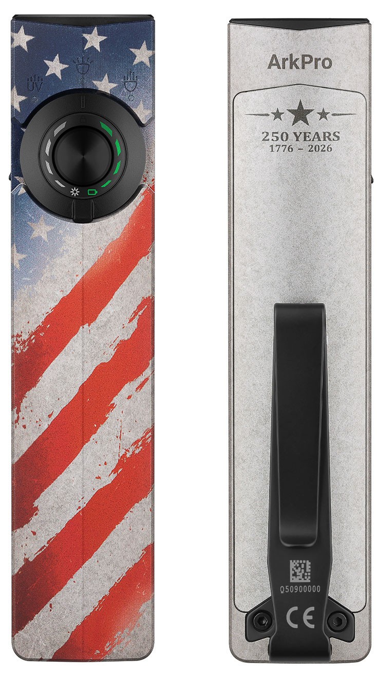 Olight ArkPro Class 3R & Baton 4 Pro Stars & Stripes Edition CW Flashlights