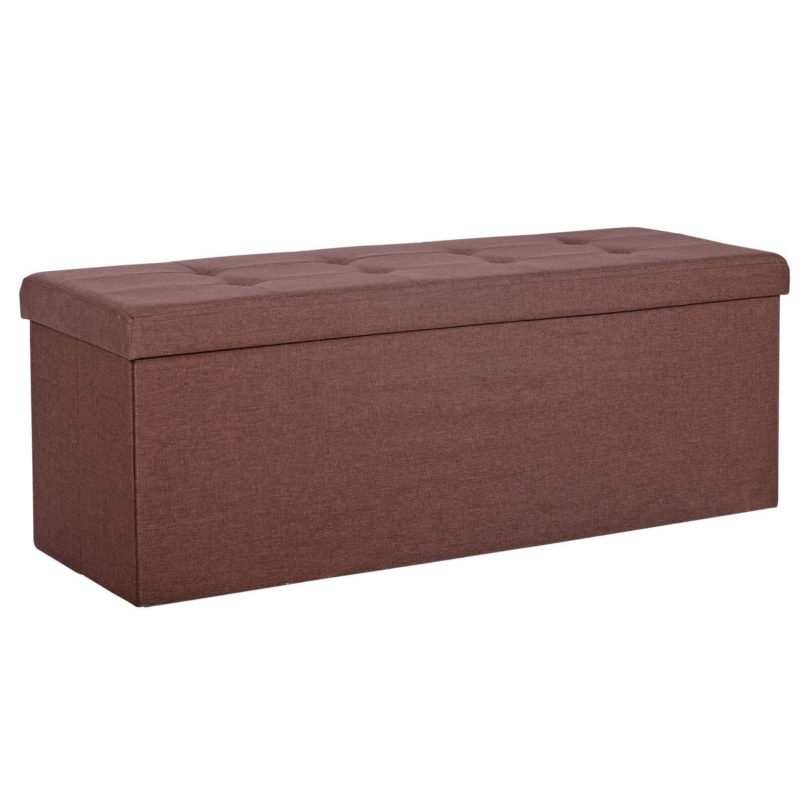 43" Folding Storage Ottoman Bench Storage Chest Soft Footrest Stool Spacious