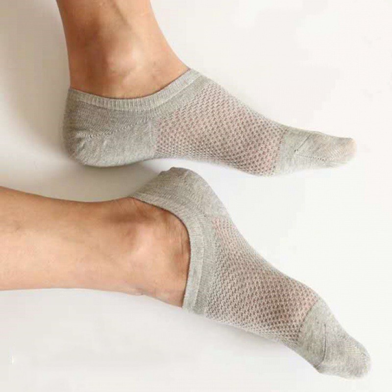 5/10 Pairs Bamboo No Show Nonslip Ankle Work Sport Breathe Mesh Solid Men Socks