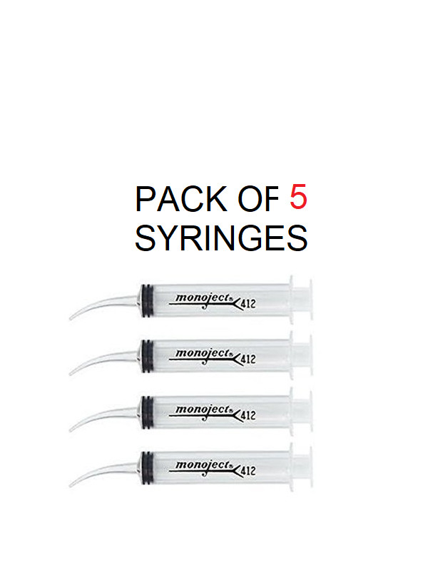 Original Monoject® Curved 412 Tip 12cc Syringes 5 to 50 / pack