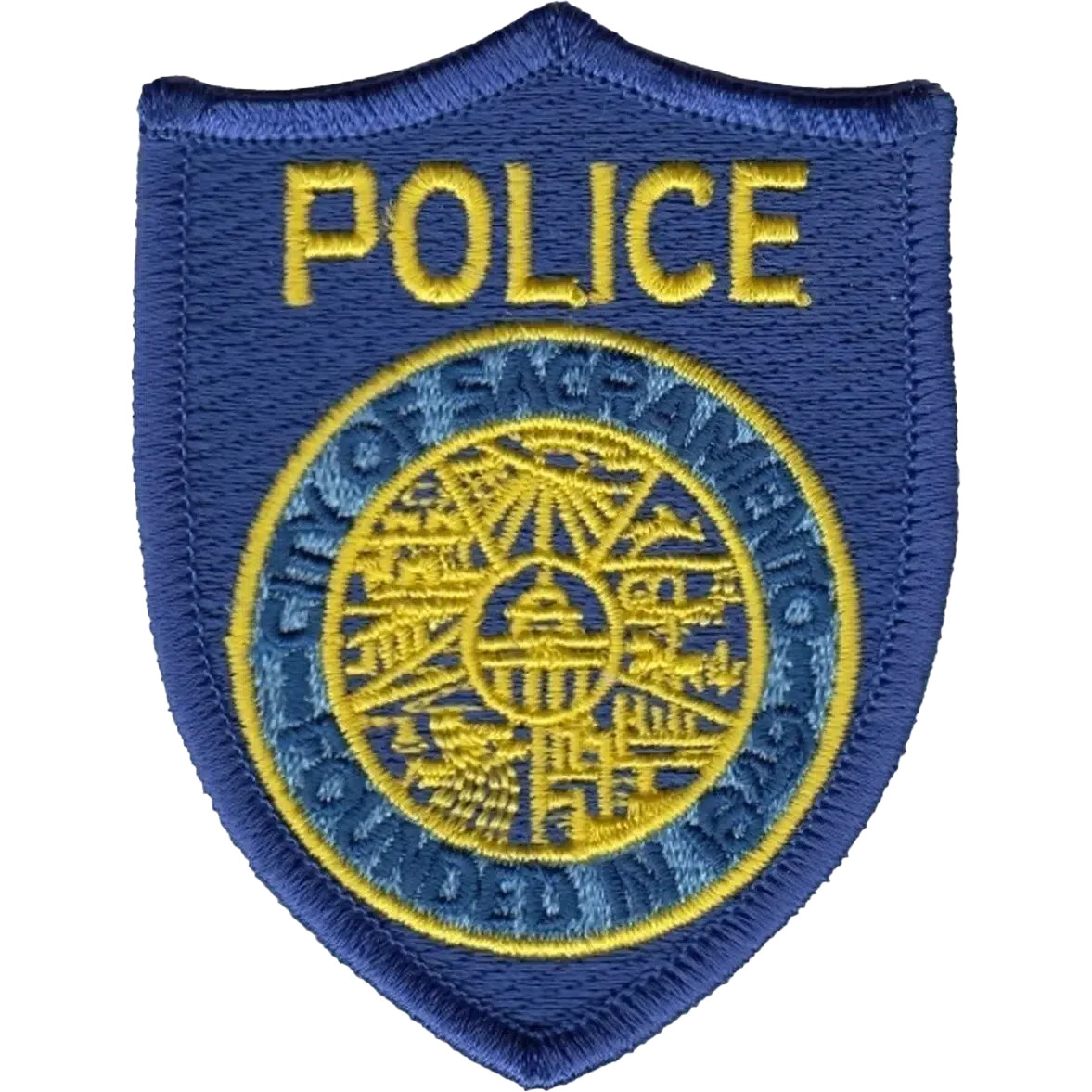 SACRAMENTO POLICE DEPARTMENT SHOULDER PATCH: Hat Patch, Size Small