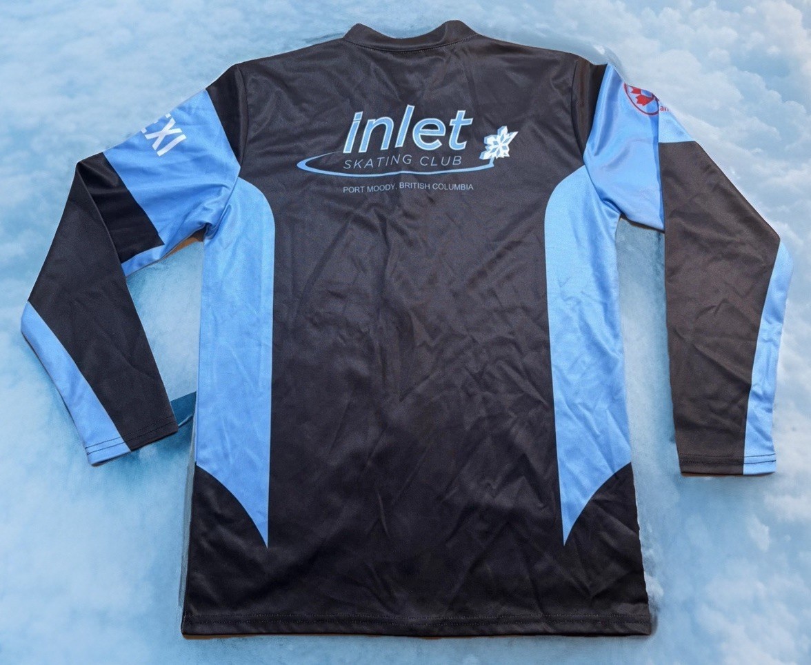 Inlet Skating Club Skate Canada Jersey Shirt Youth Medium Stretchy Full Zip