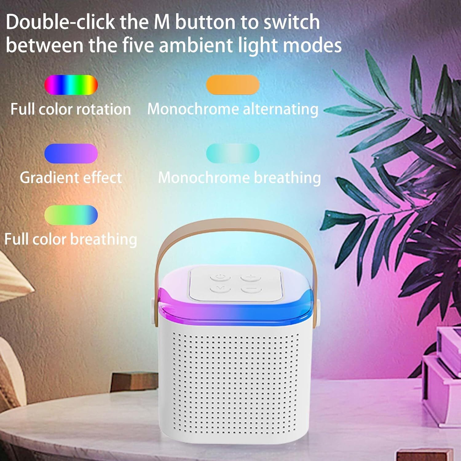 Mini Kids Karaoke Machine Portable Bluetooth Speaker with 2 Wireless Microphone