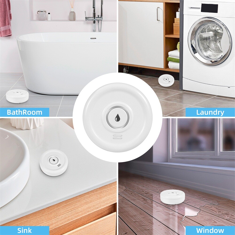 2 Pack 100dB Smart WiFi Water Leak Detector App Alert Kitchen Basement Sensor