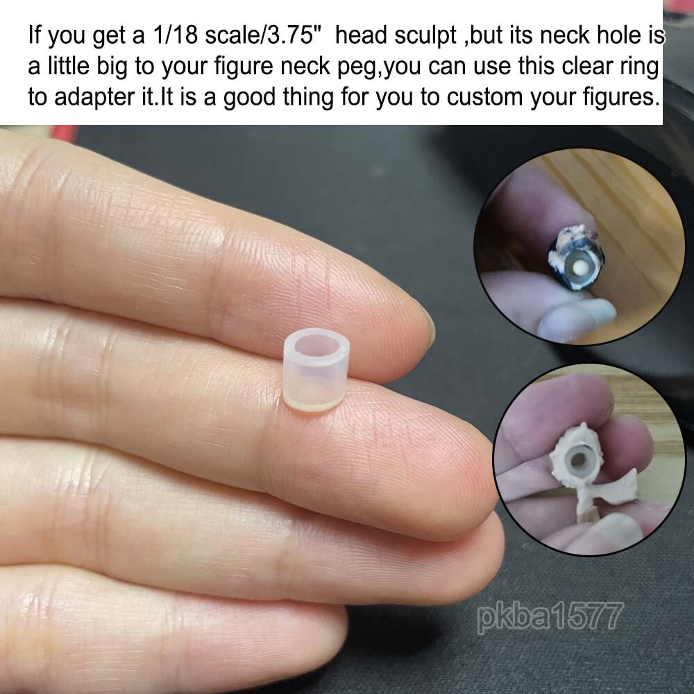 16pcs Clear Rings Adapter For  3.75" Head Sculpts DIY Action Figure