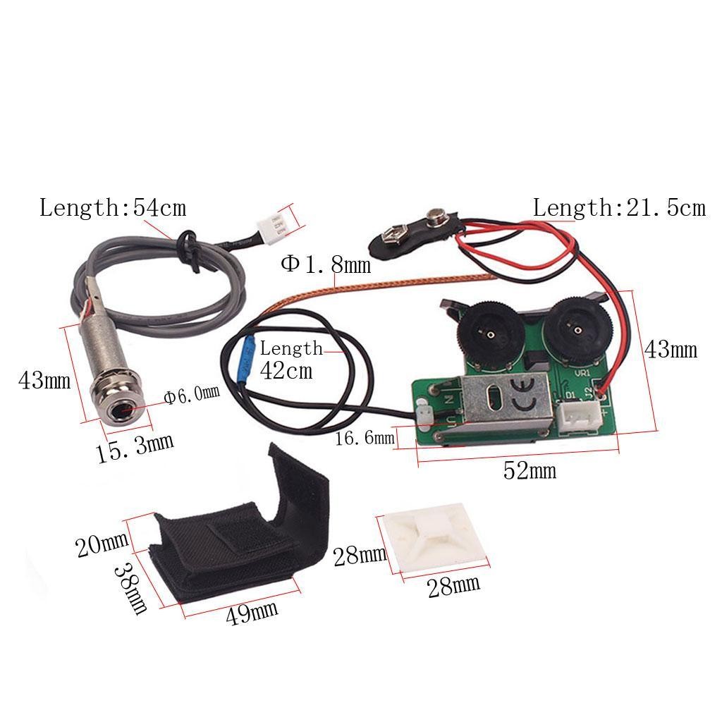 2-Band Piezo Equalize Pickup EQ Preamp Endpin Output for