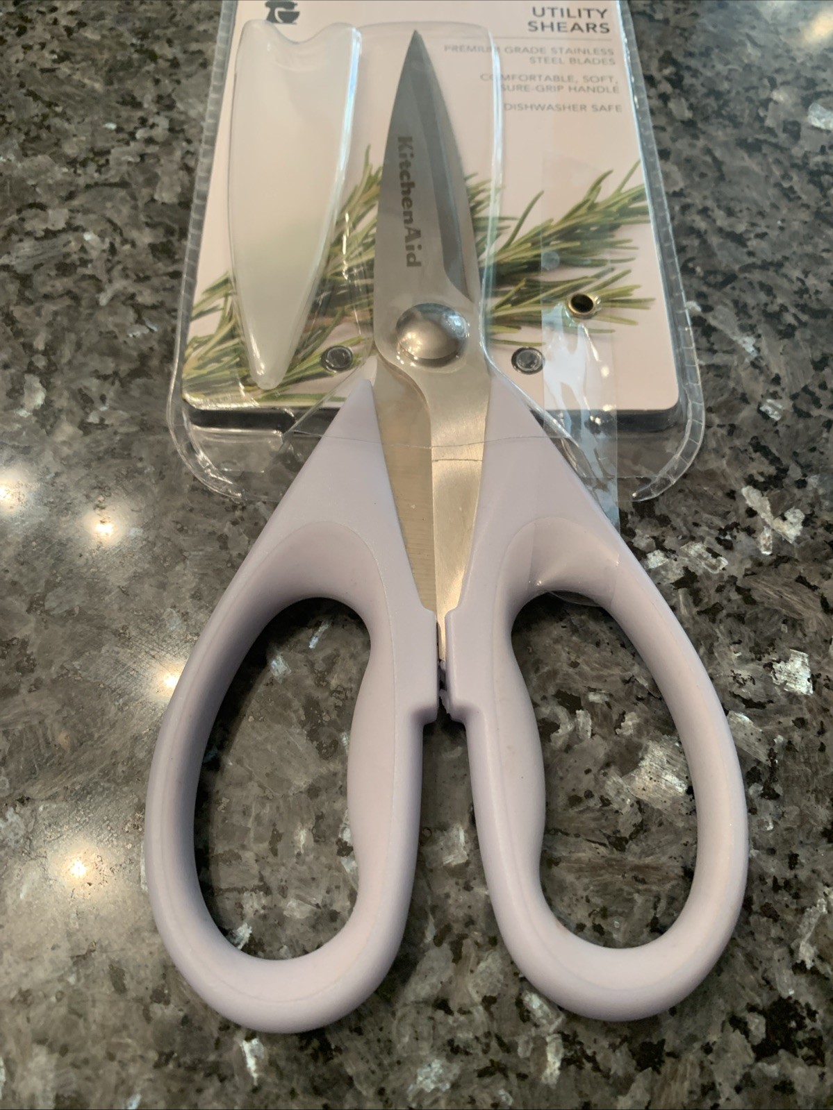 KitchenAid Scissors Kitchen Shears Soft Grip Handles Lavender KE351OHLVA New