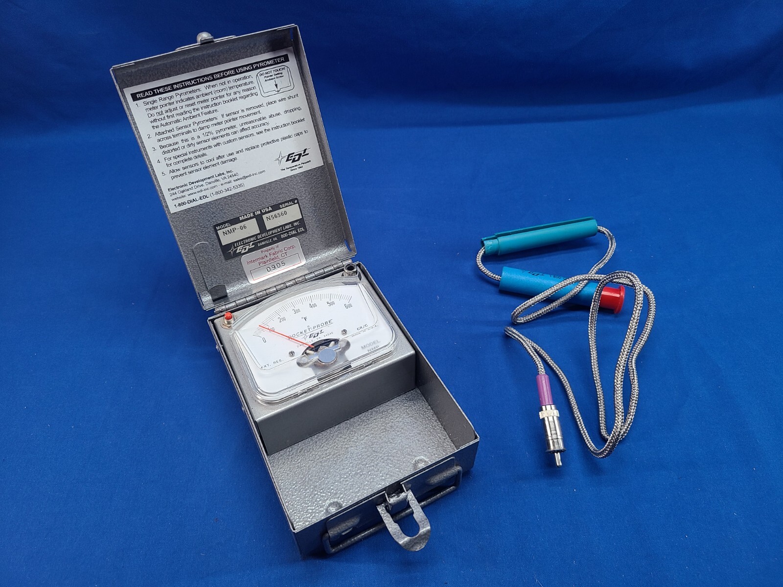 EDL Pocket Probe Analog Pyrometer Radiation Thermometer