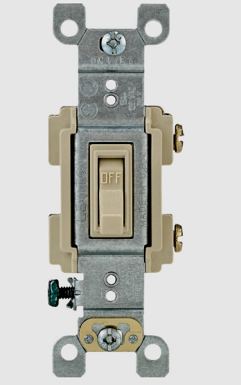 LEVITON IVORY Metal Framed Manual TOGGLE SWITCH 15 Amp 120 Volt RS115-ICP