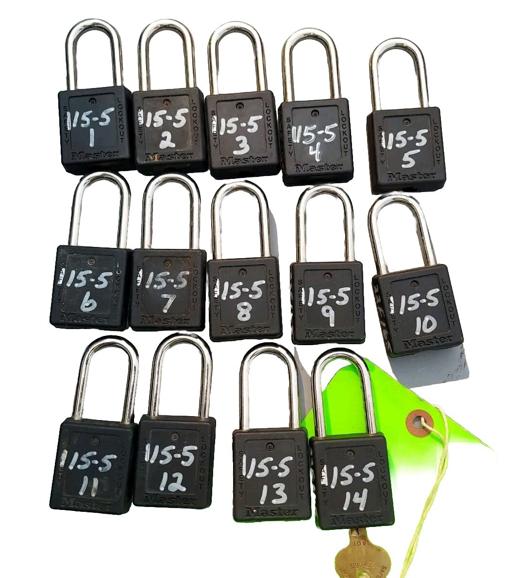 Set Of 14 Black Master Lock-out Locks  (L-8a)