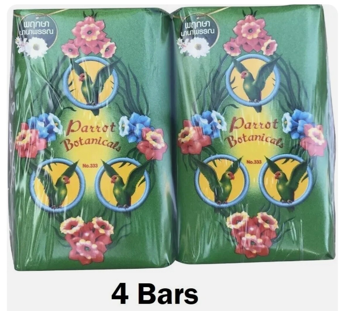 4 Bars - Parrot Unique Botanical Fragrance (Green) Bar Soap 70 G (4-Pack)