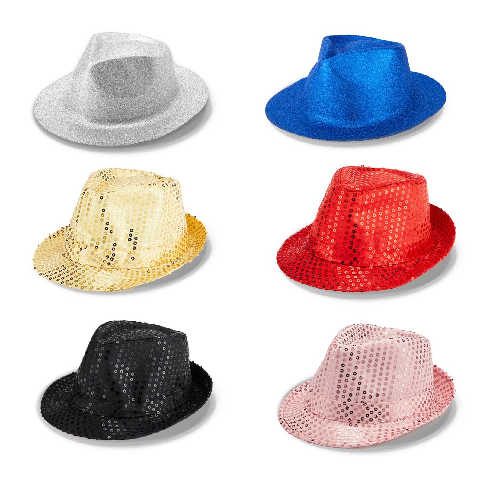 Zink Colorful Western Fedora Bundle. 6 Hats for Photo Booths, Parties, Costumes