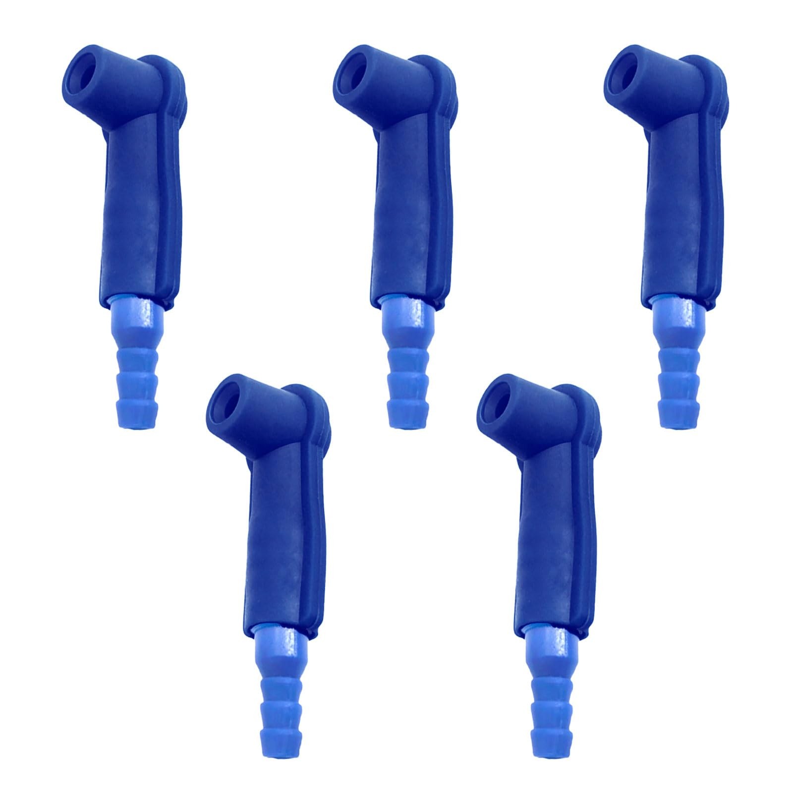 5PCS Brake Fluid Bleeder Bleeding Connectors, Car Oil Pumping Pipe 5PCS, Blue