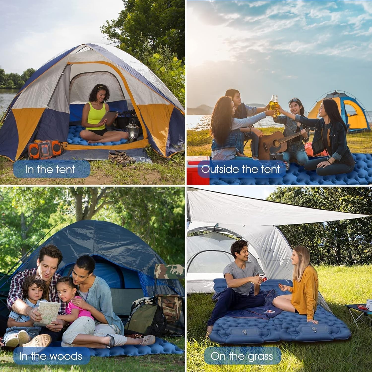 Ergonomic Inflatable Sleeping Mat with Built-in Pump - Ideal for Camping Trips