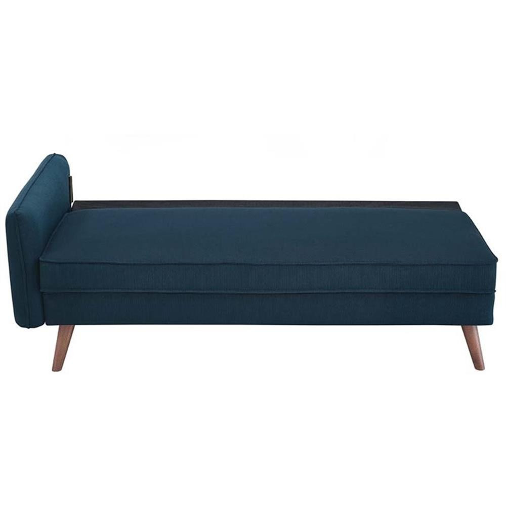 Modway Revive Modern Fabric Upholstered Sofa in Azure & Walnut