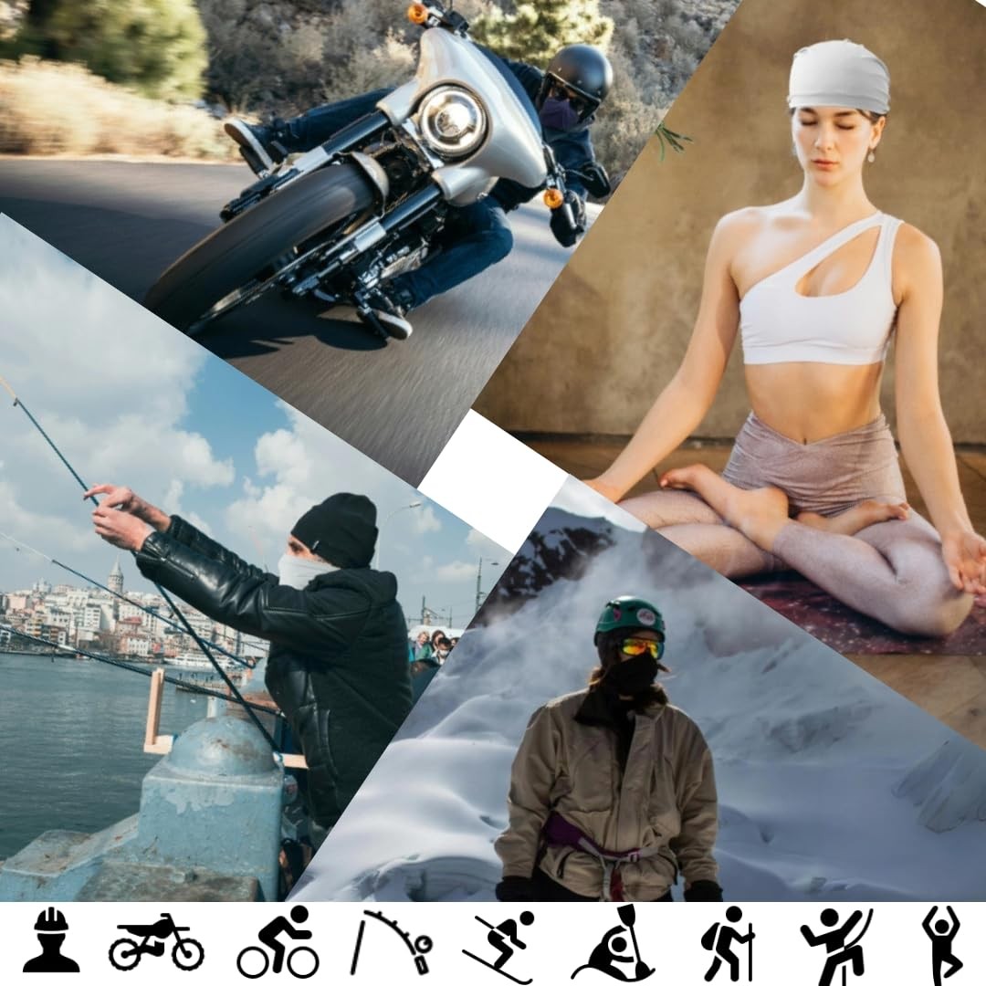 WOXVM 2 Pack Neck Gaiter Face Mask Breathable Sun Cooling One Size, Black
