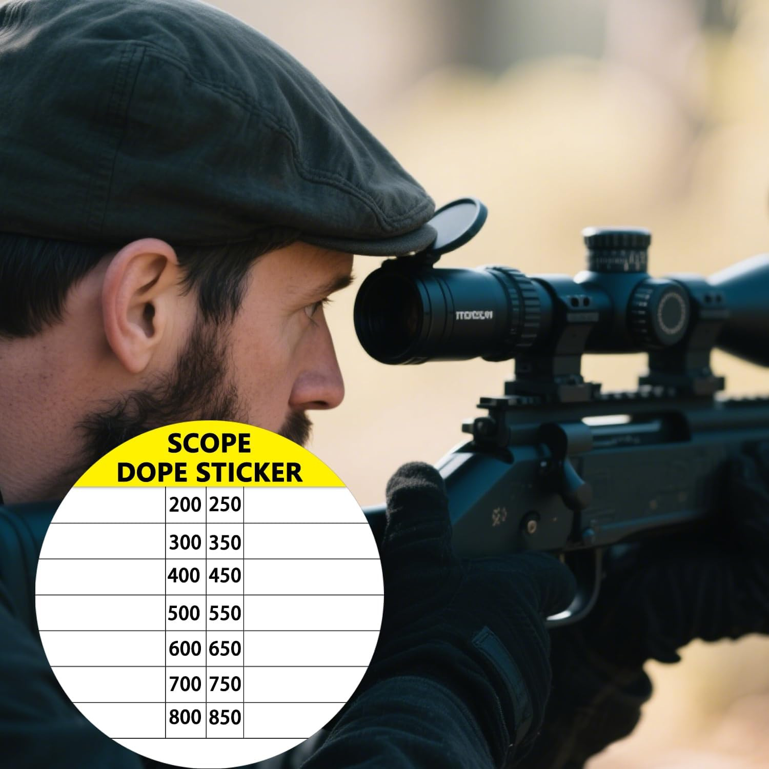100 Pcs Scope DOPE Sticker Pack,1.5 Inch Writable Removable Self Adhesive