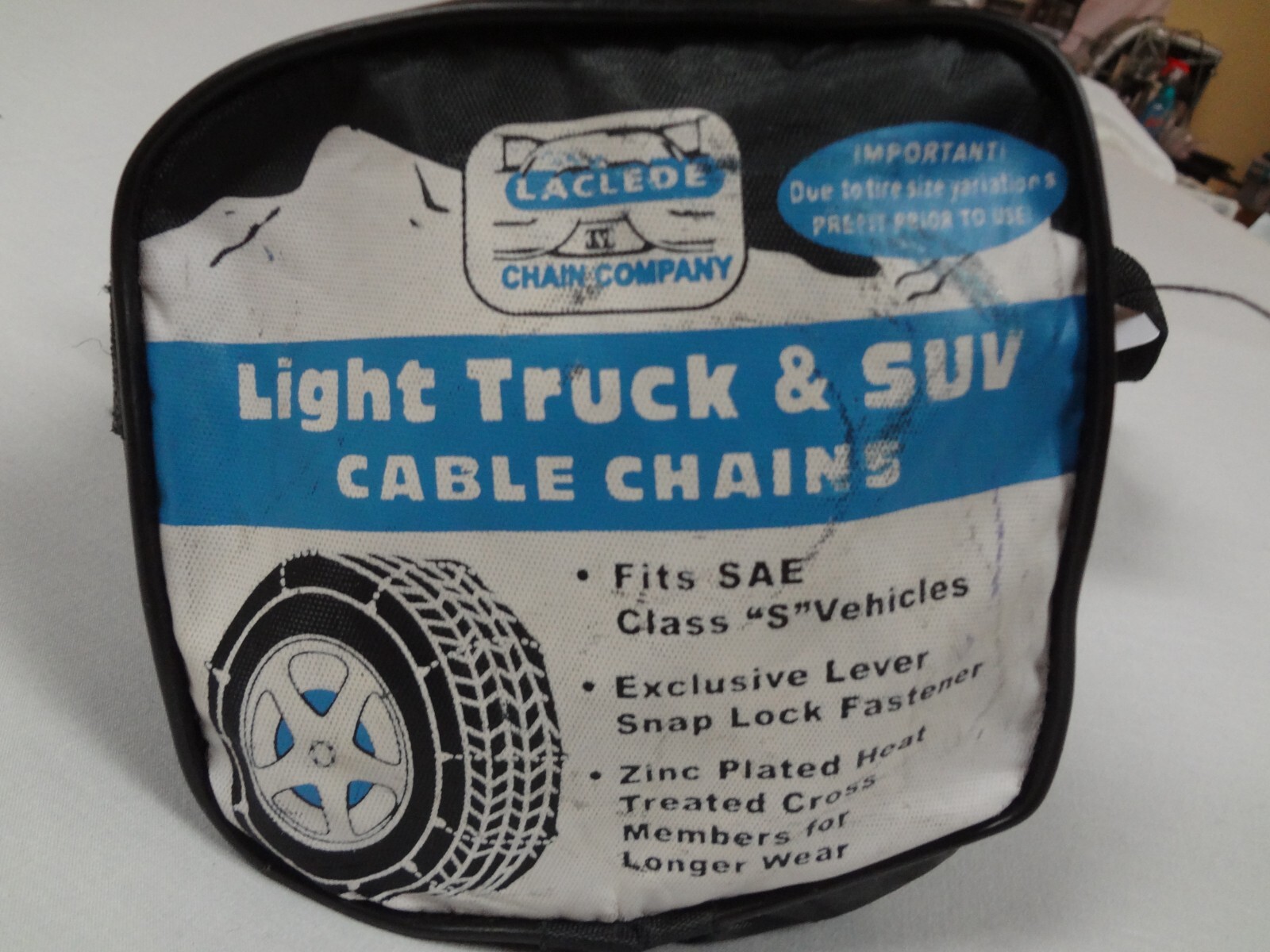 PAIR OF LACLEDE LIGHT TRUCK TIRE CABLE-CHAINS SNOW CHAIN - NEW
