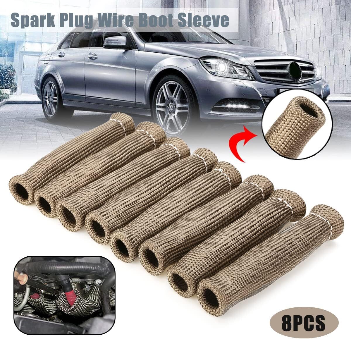 2500° Titanium Spark Plug Wire Boots Thermal Protection Insulator Sleeve For LS1