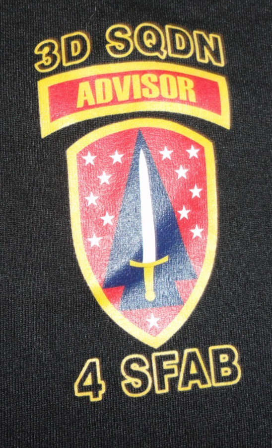 DISCONTINUED TO THE STRONGEST 3RD SQUADRON 4th SFAB ADVISOR UNIT BLACK SHIRT XL
