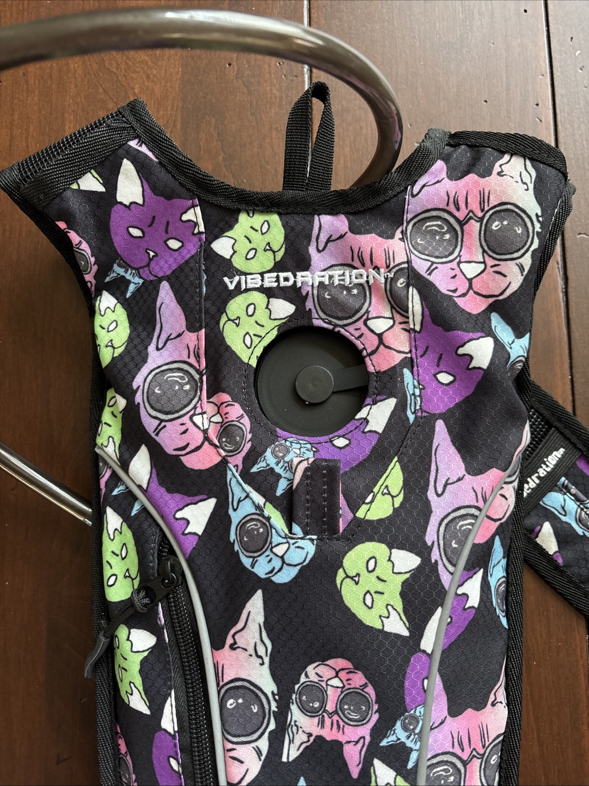 Vibedration Hydration H20 Event Bag Backpack Cool Cat With Glasses Design