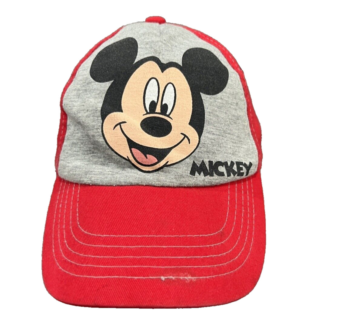 Disney Youth Hat Cap Red and Gray with Mickey Mouse on the front