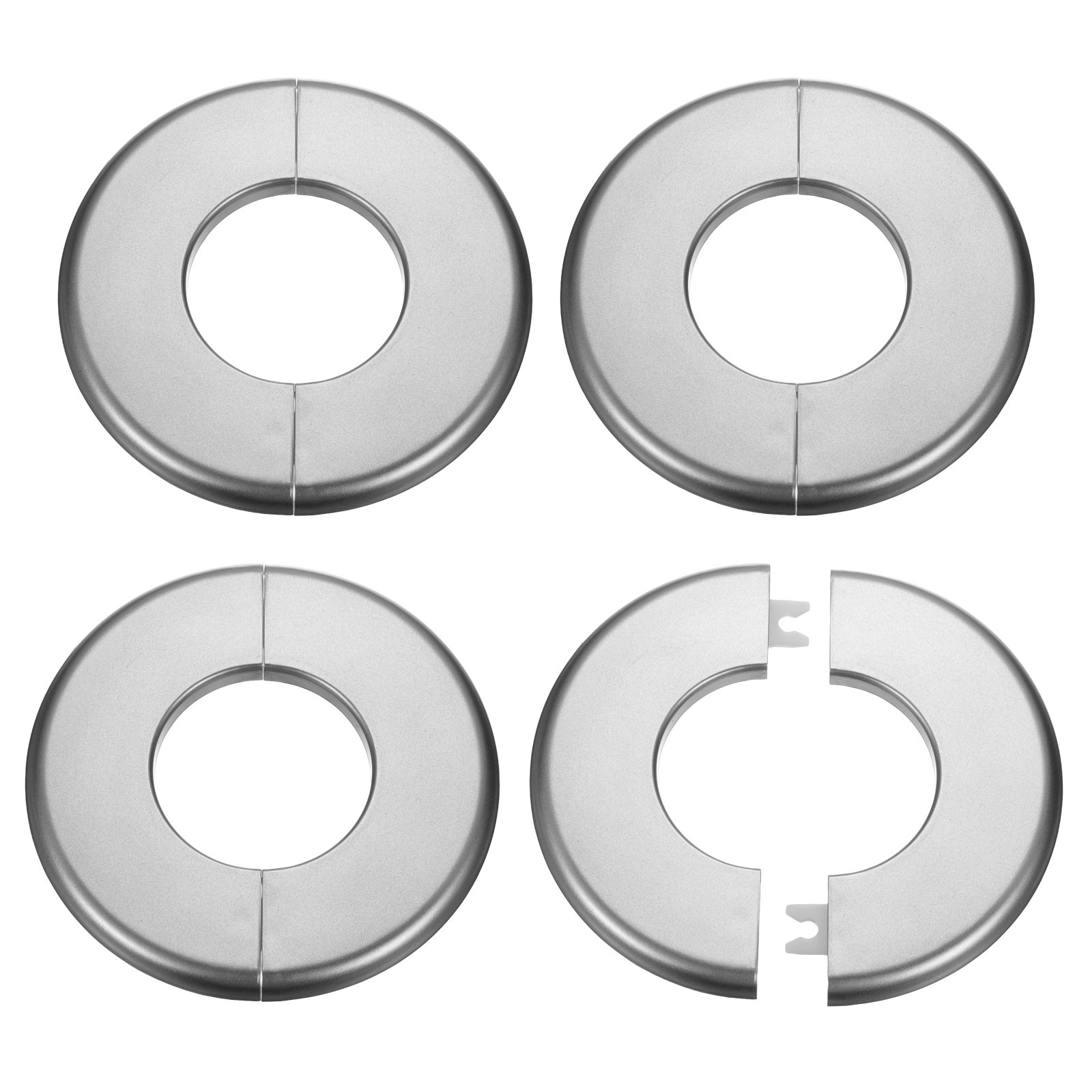 4pcs Wall Split Flange 51mm/2" Self-Adhesive Plumbing Cover Plates, Gray