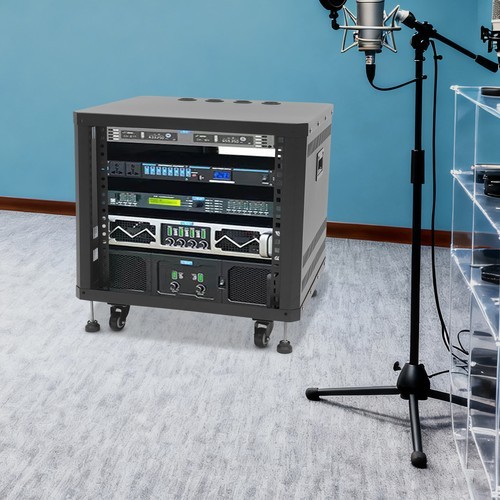 9U Rolling Server Rack Locking Network Cabinet Box Data Enclosure