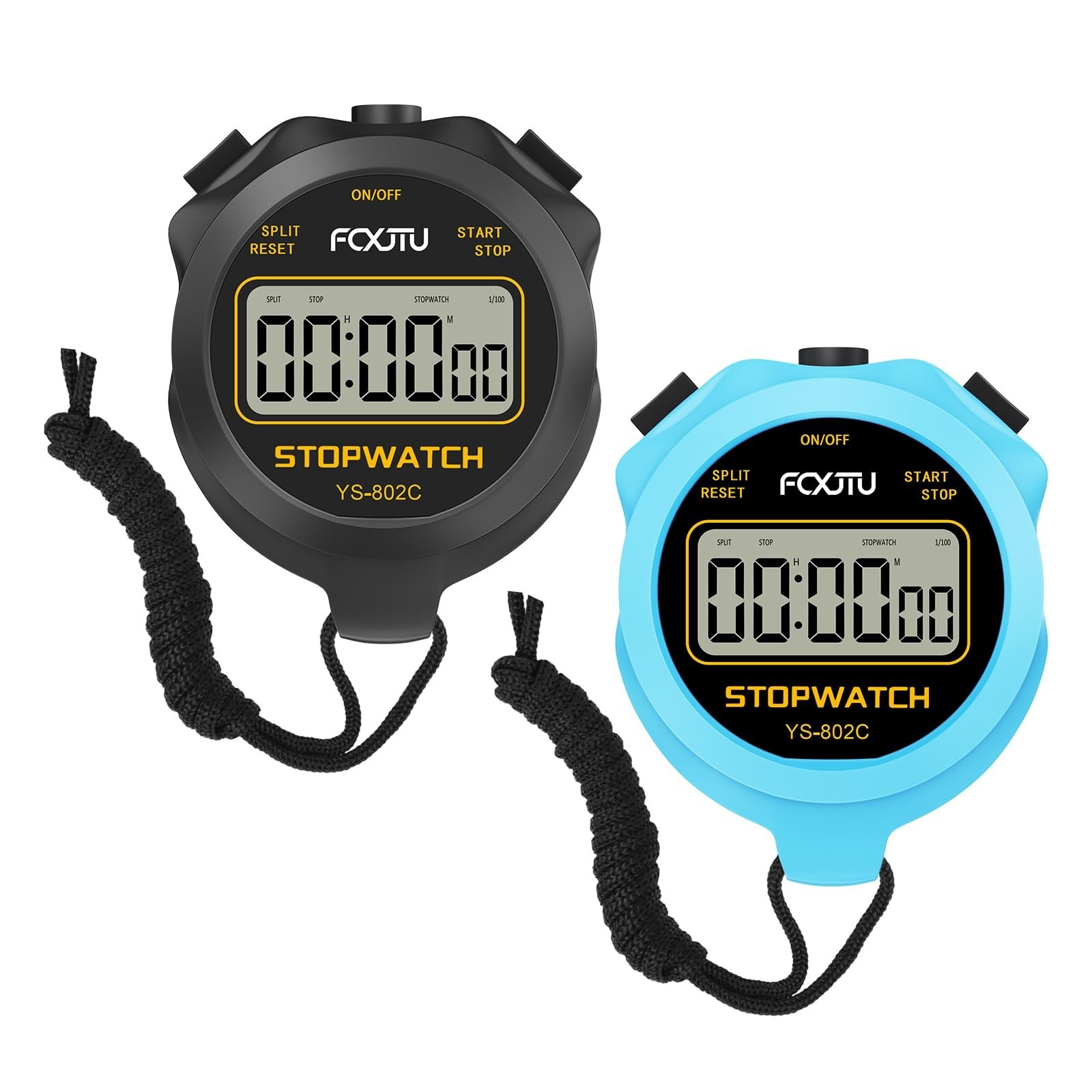 FCXJTU 2Pack Simple Basic Stopwatch Timer, Only Stopwatch Mode No Bells, No C...
