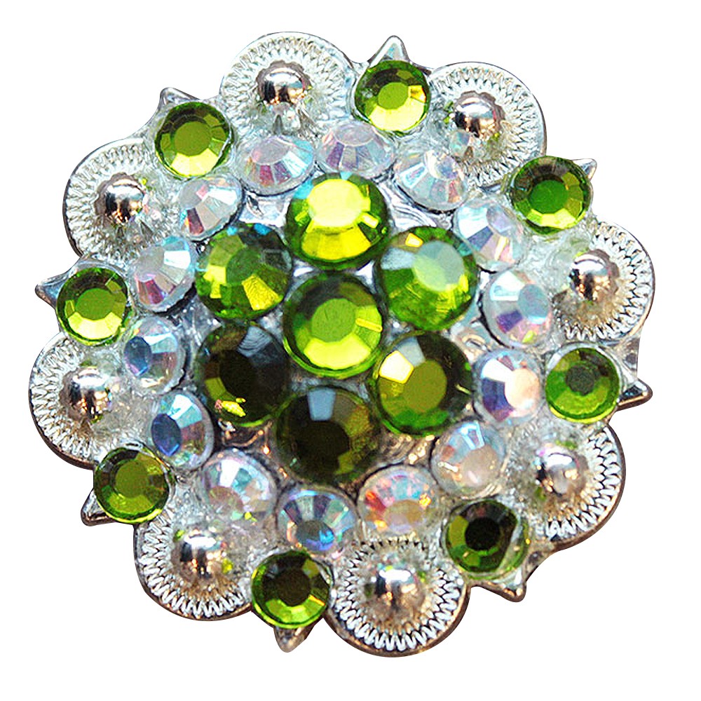 HILASON Set of 2 Western Berry Conchos Glass Rhinestones Bling Tack Cowgirl