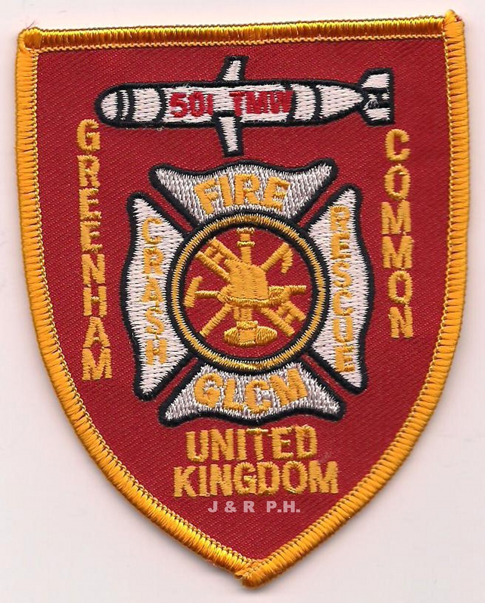 501 T.M.W.-G.L.C.M. Greenham Common Fire Dept., England (3" x 3.75") fire patch