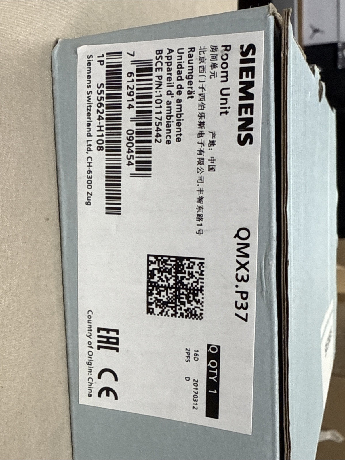 Open Box - SIEMENS QMX3.P37 ROOM UNIT Temperature Sensor