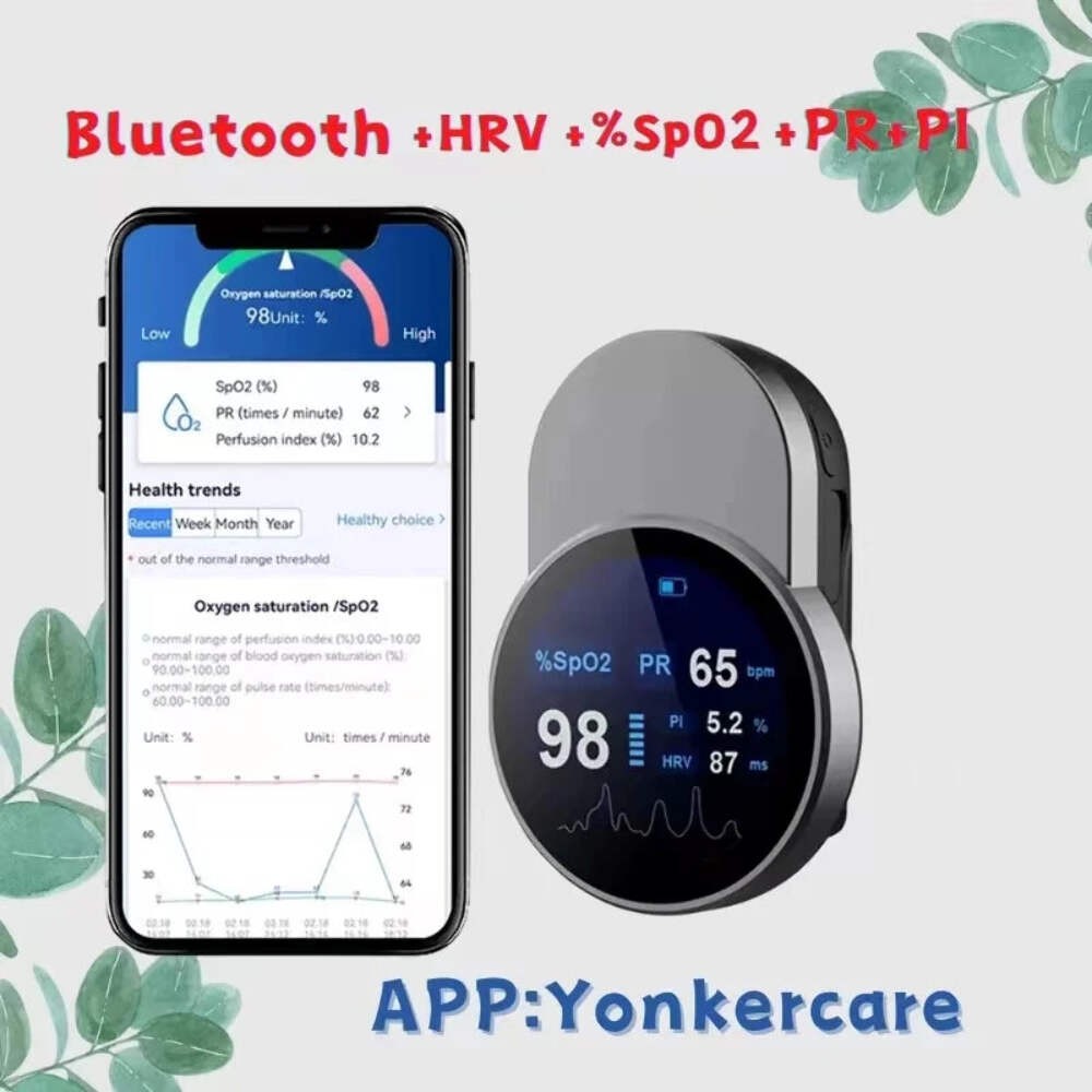 Bluetooth Wireless transmission Digital spo2 fingertip oximeters Finger Clip oxi