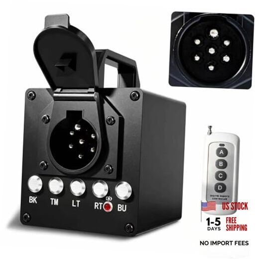 Portable Trailer Light Tester Box - Wireless Remote - 7-pin Circular Connector