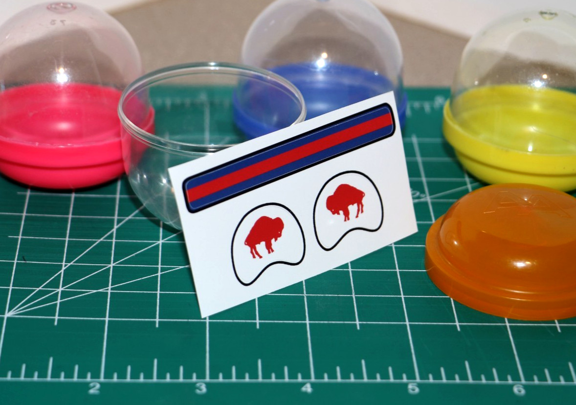 1965-73 Buffalo Bills Vending Machine DIECUT DECALS for Football Gumball Helmets