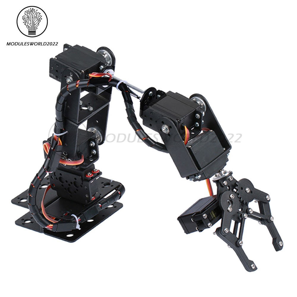 Robotic Arm Kit 6DOF Programming Robot Arm DIY Clamp Claw Kit without Servo