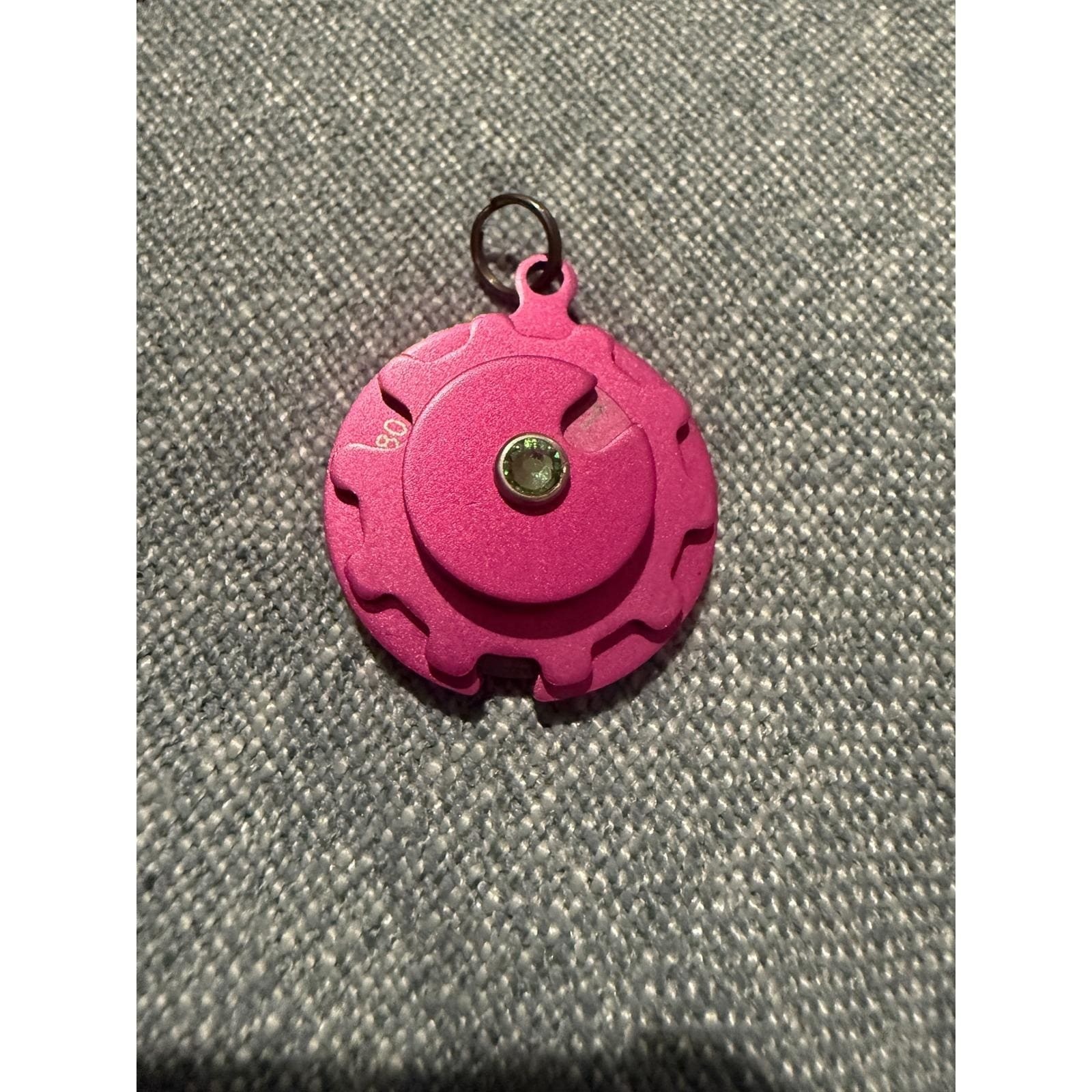 Debra's Garden Hot Pink Knitting Row Counter Yarn Cutter Pendant Swarovski 2010