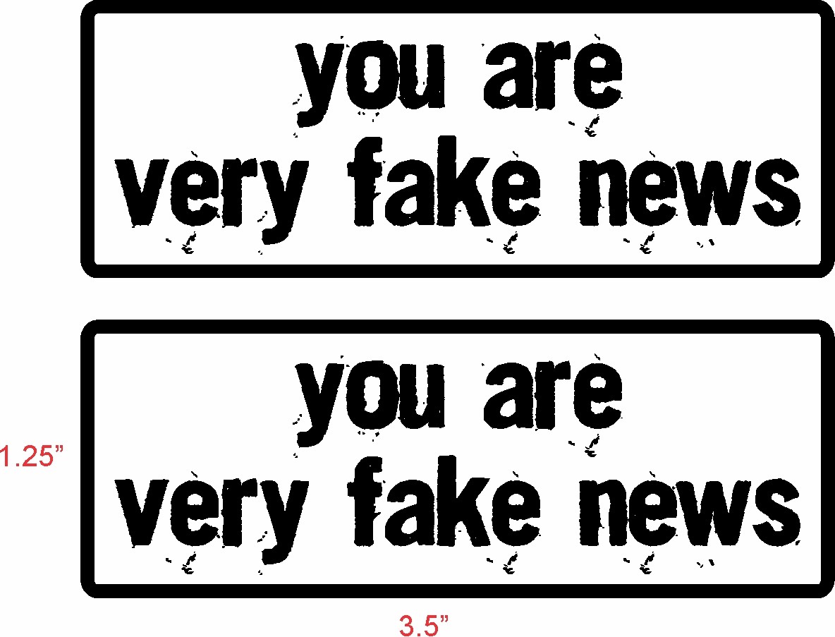 TRUMP 2020 YOU ARE VERY FAKE NEWS 2 PCS SMALL STICKER DECAL MAGA  WINDOW BUMPER