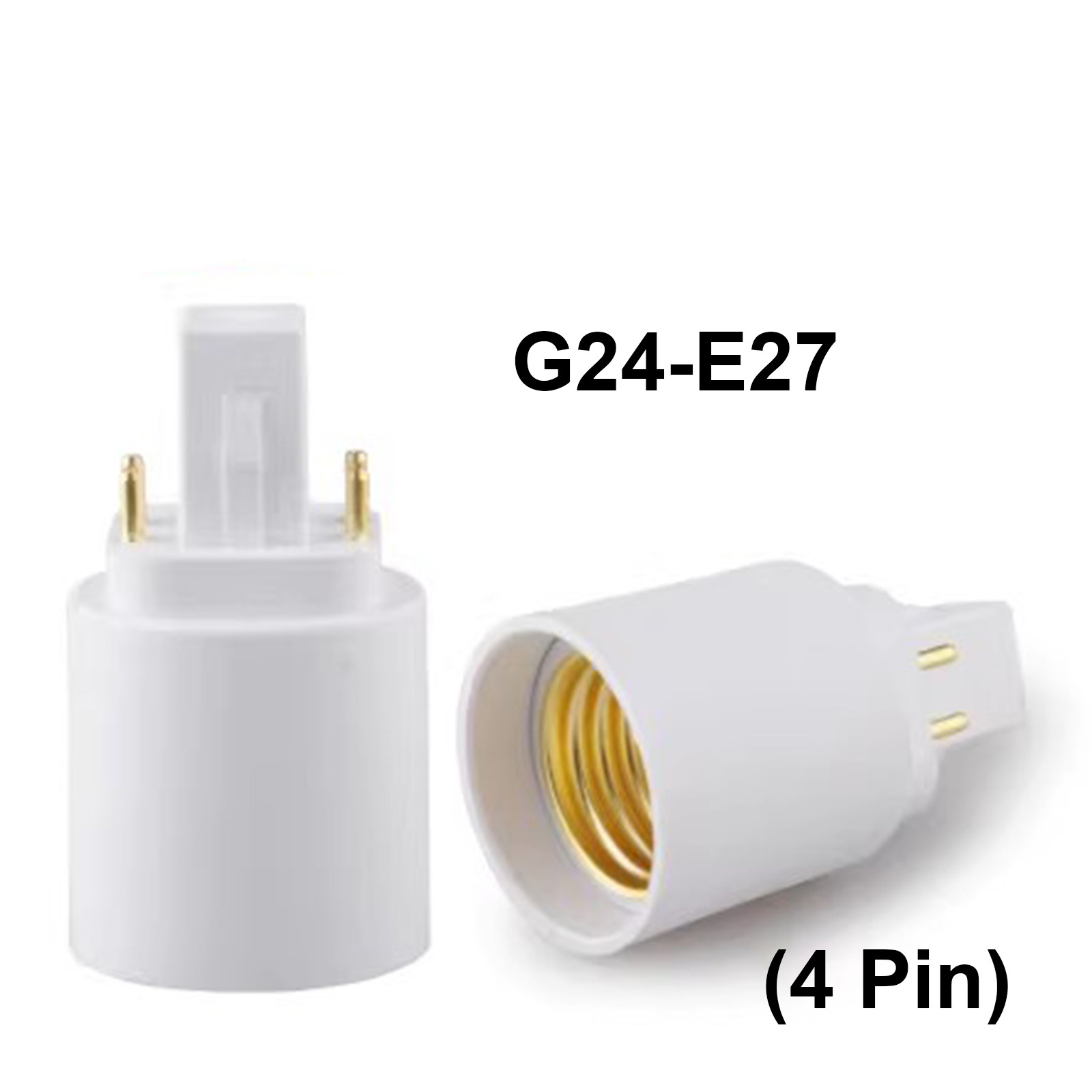 New G24 4 Pin 65mm To E27 Screw LED Light Bulb Lamp Adapter Converter Holder Lot