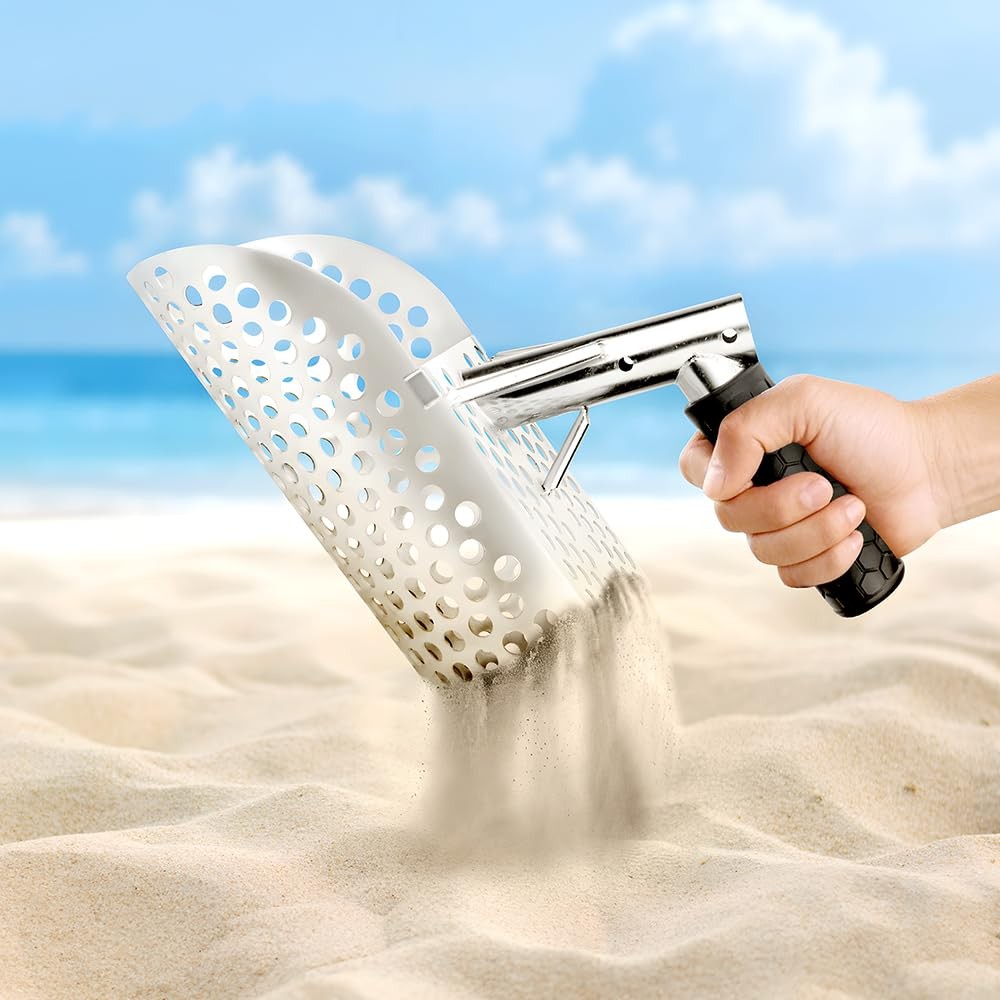 Sand Scoop for Metal Detecting,Heavy Duty Stainless Steel Metal Detecting Sand