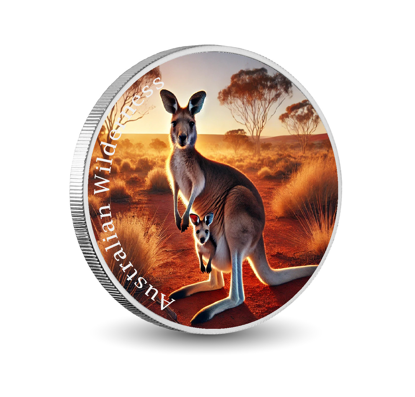 2025 Canada 1oz 9999 Silver BU Australian Wilderness Kangaroo & Joey Colour