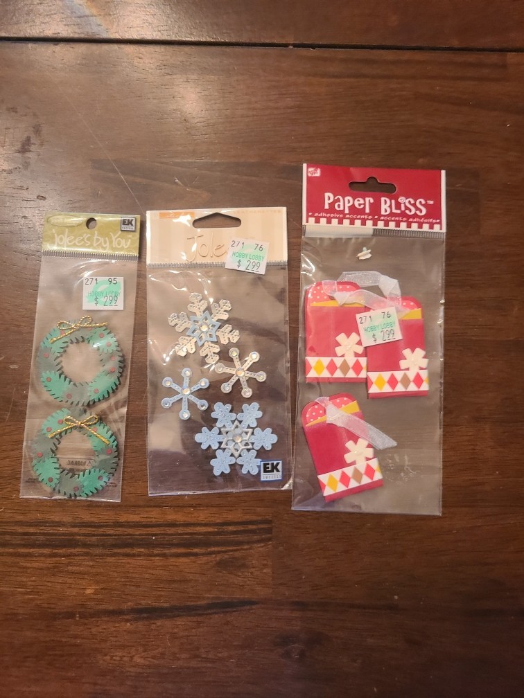 Scrapbook Embellishment Lot Winter/Xmas New